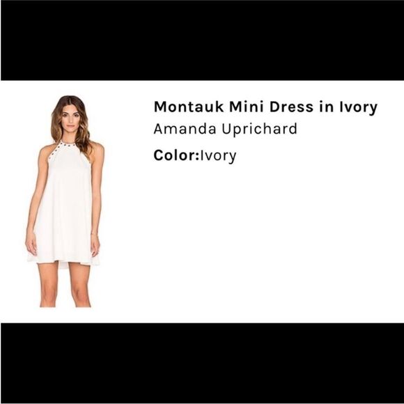Amanda Uprichard Montauk Mini Ivory Grommet Dress - Picture 2 of 6